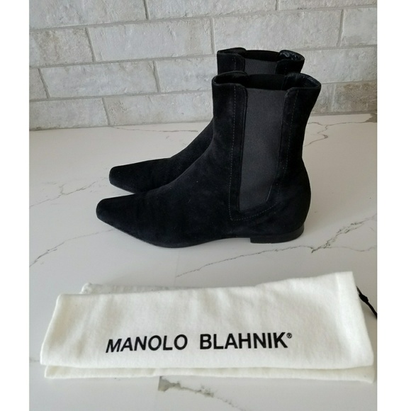 Manolo Blahnik Shoes - Manolo Blahnik black suede booties